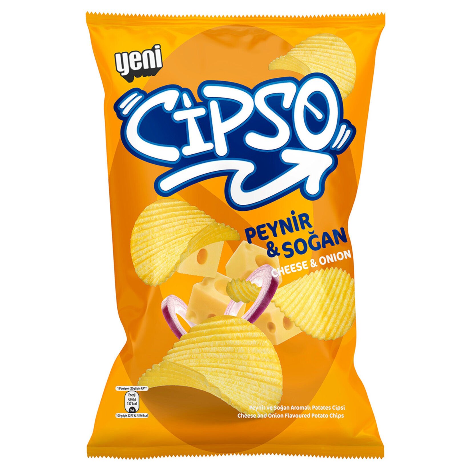 Cipso Tırtıklı Peynir Soğan Aromalı Patates Cips 160 G
