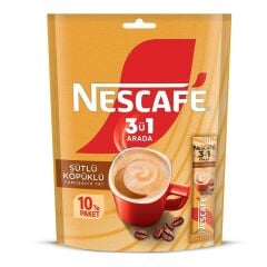 Nescafe 3'ü 1 Arada Sütlü Köpüklü Çözünebilir Kahve Karışımı 10'lu