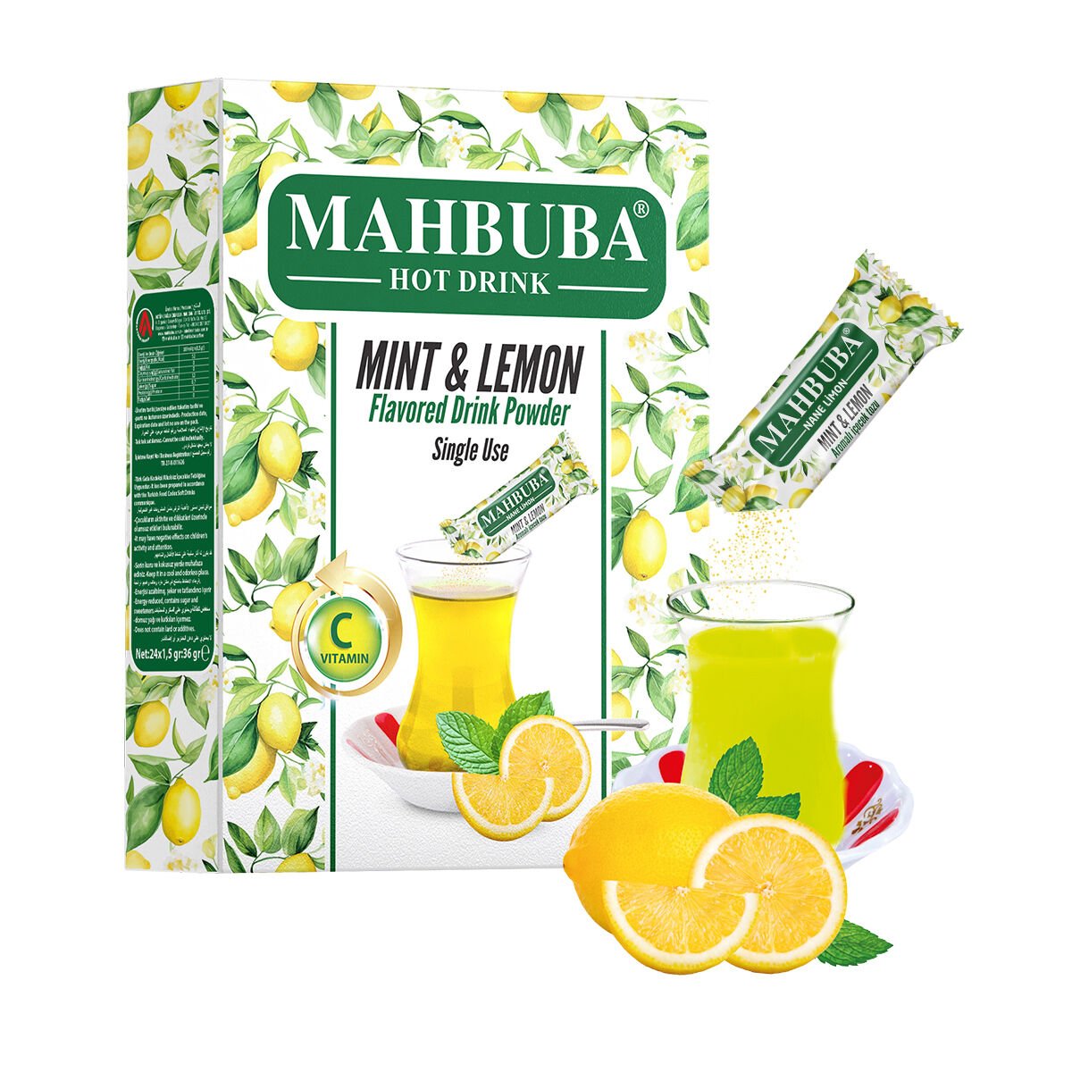 Mahbuba Tek İçimlik Nane Limon Aromalı Oralet Çayı 24×1,5gr