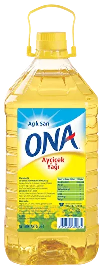 Ona Ayçiçek Yağı Dar Ağız Pet 5 L