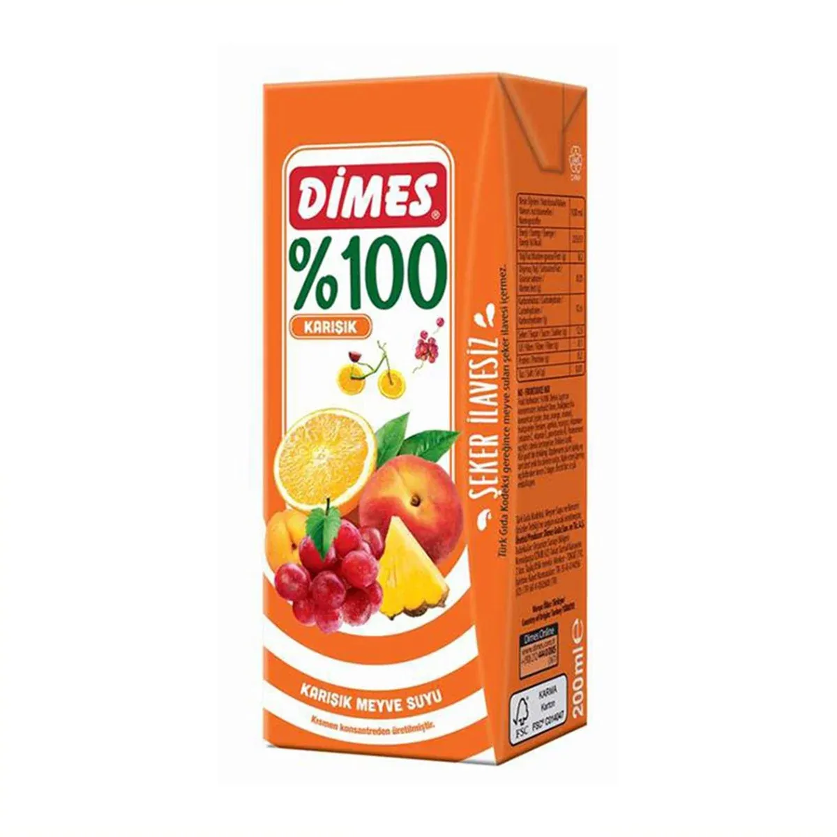 Dimes Karışık Meyve Suyu 200 Ml