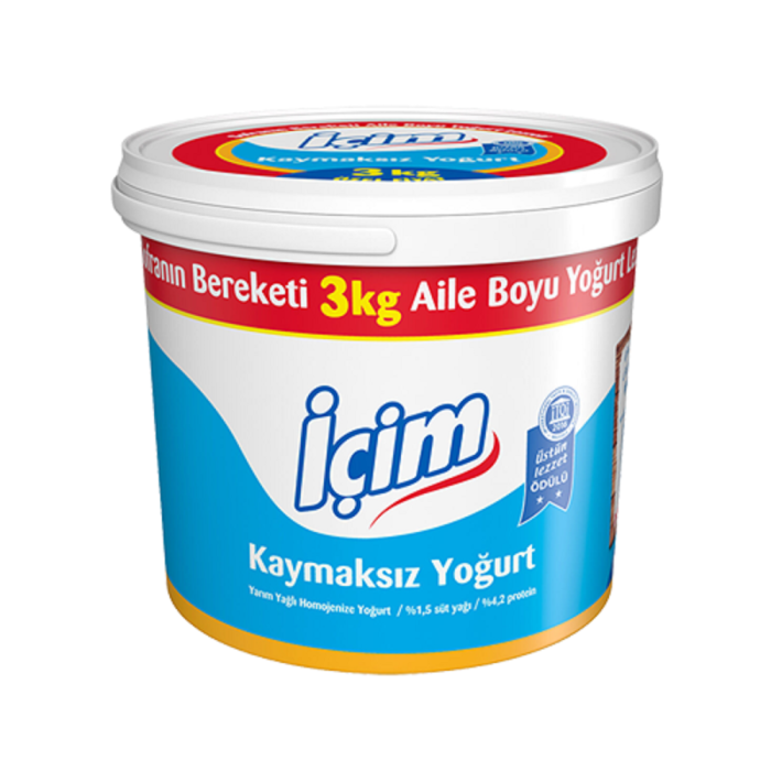 İçim Yoğurt Kaymaksız Yarım Yağlı 3 Kg