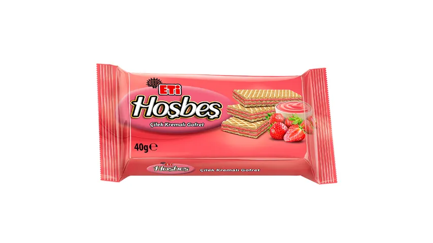Eti Hoşbeş Çilek Kremalı Gofret 40 G