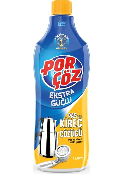 Porçöz Ekstra Güçlü Pas ve Kireç Çözücü 1 Litre
