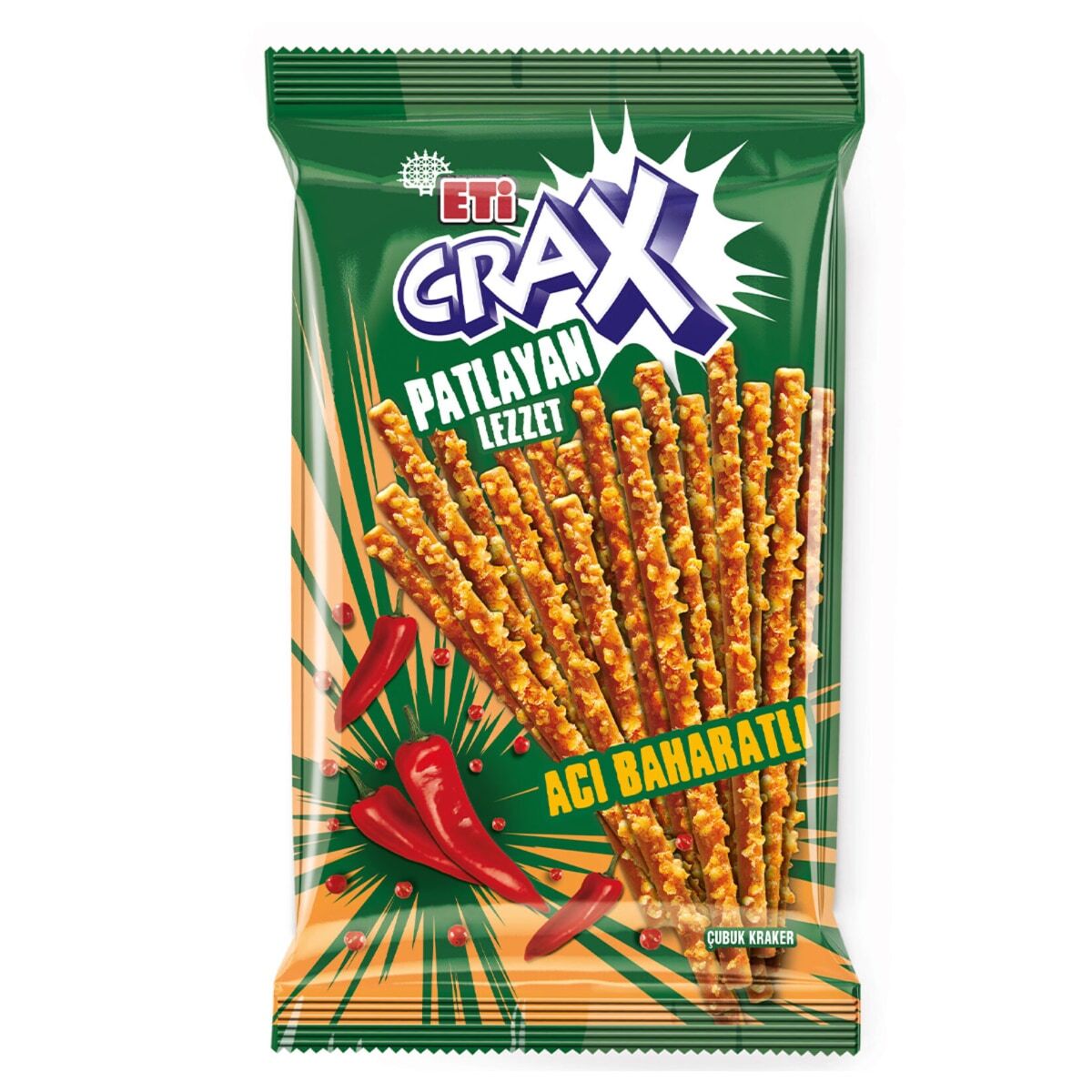 Eti Crax Patlayan Lezzet Acı Baharatlı Çubuk Kraker 50 Gr