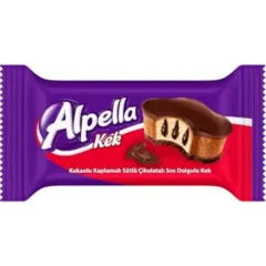 Alpella Kakao Kaplamalı Sütlü Çikolatalı Sos Dolgulu Kek 40 Gr