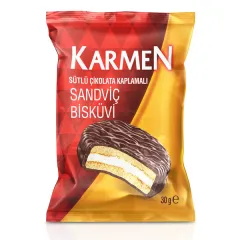 Karmen Sütlü Çikolatalı Sandviç Bisküvi 30 G