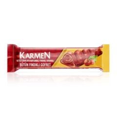 Karmen Çikolata Kaplamalı Bütün Fındıklı Gofret 33 Gr