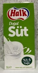 Halk Doğal Süt 1,5 Yağlı 1 L