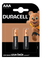 Duracell AAA İnce 2'li Kalem pil(Kumanda Pili)