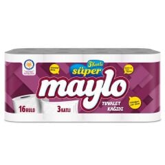 Süper Maylo 3 Katlı 16 Rulo Tuvalet Kağıdı