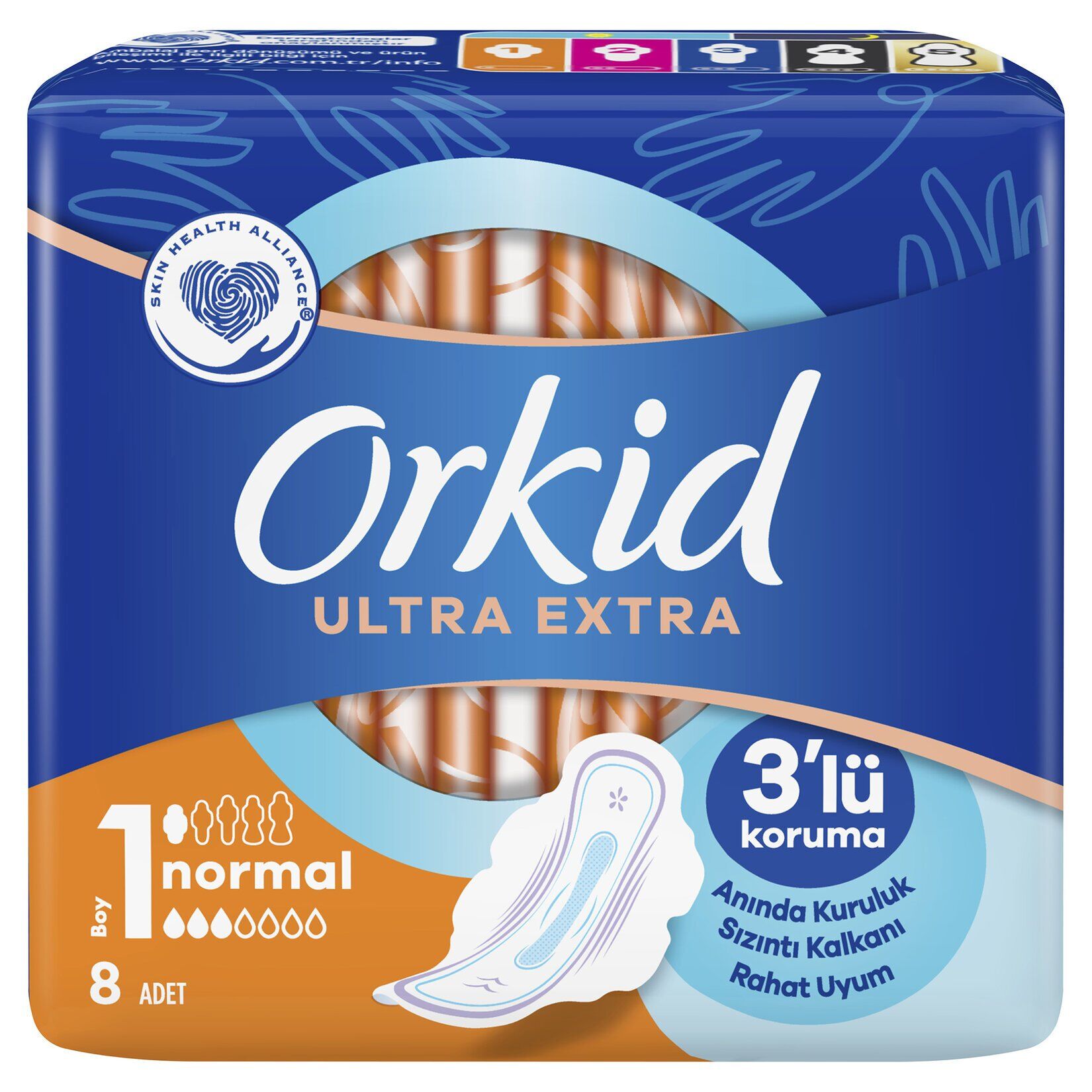 Orkid Ultra Extra Hijyenik Ped Normal Tekli Paket 8li