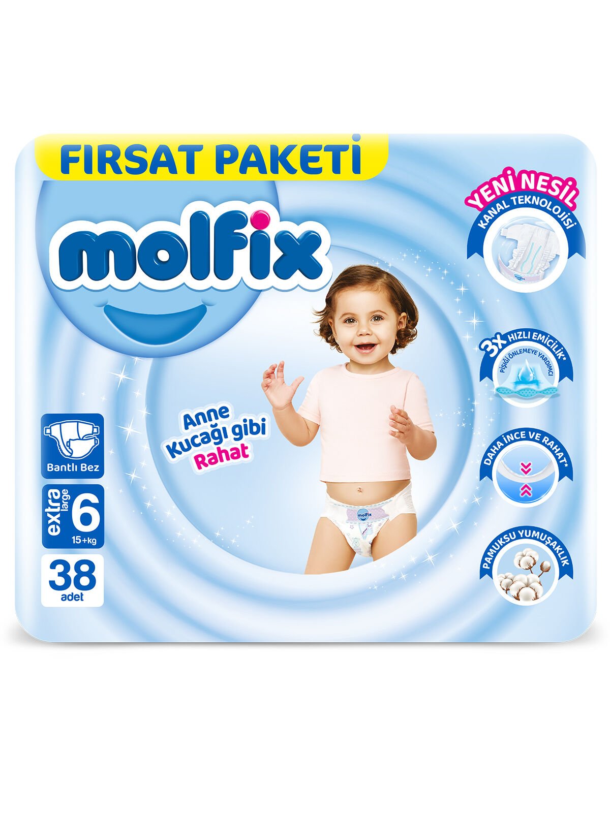 Molfix Fırsat Paketi Extra Large 6 Beden 38 Adet