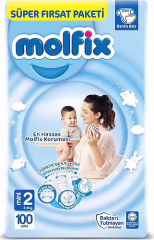 Molfix 2 Numara Mini 100'lü Bebek Bezi